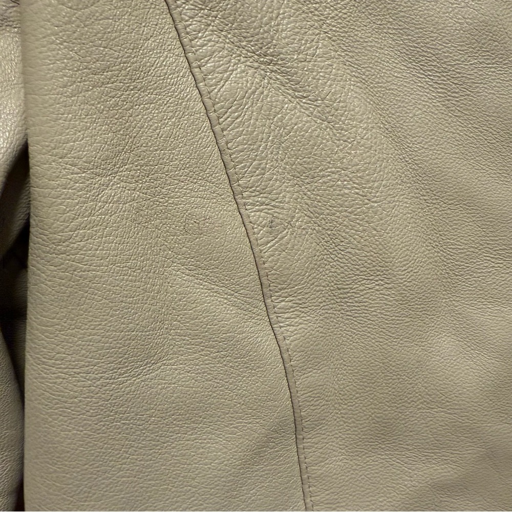 VTG 70s Cream Leather Cafe Racer Jacket UK Small Made in England - Picture 14 of 16